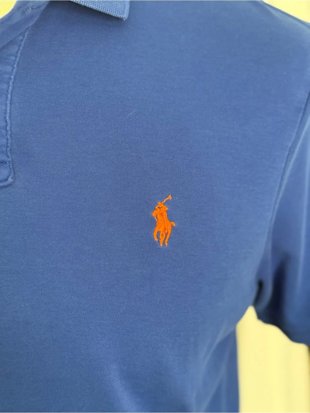 Ralph Lauren Mens Royal Blue Polo with Orange Pony